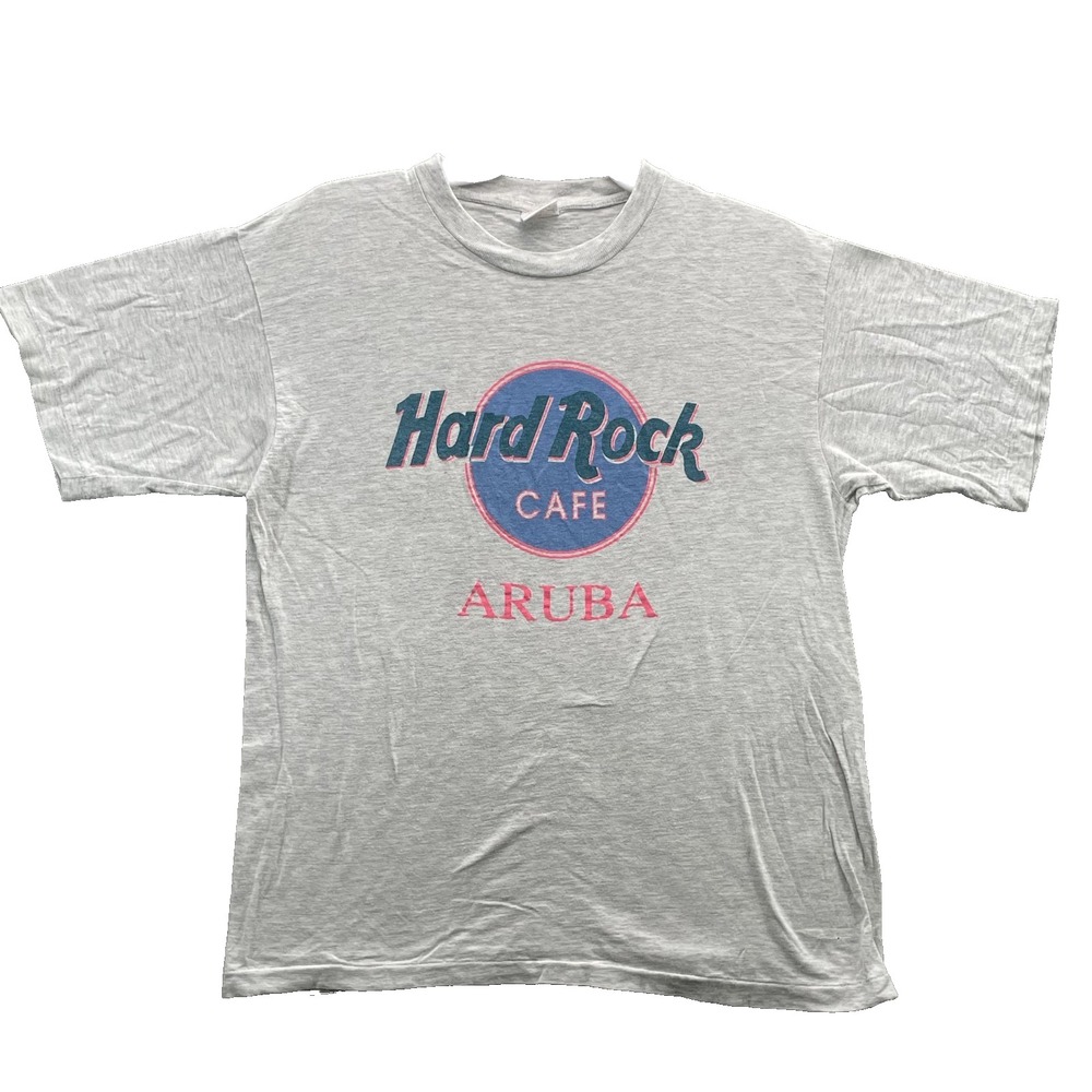 Vintage Hard Rock Cafe T-Shirt XL Preshrunk Aruba 90 Retro Casino Resort Tee Y2k